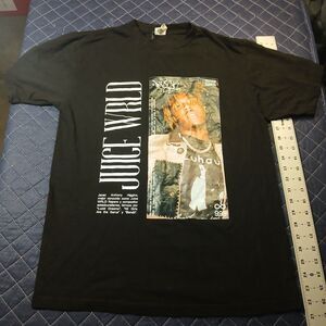 Juice Wrld H & U 999 Rap Hip Hop Men's Black T-Shirt Size Medium